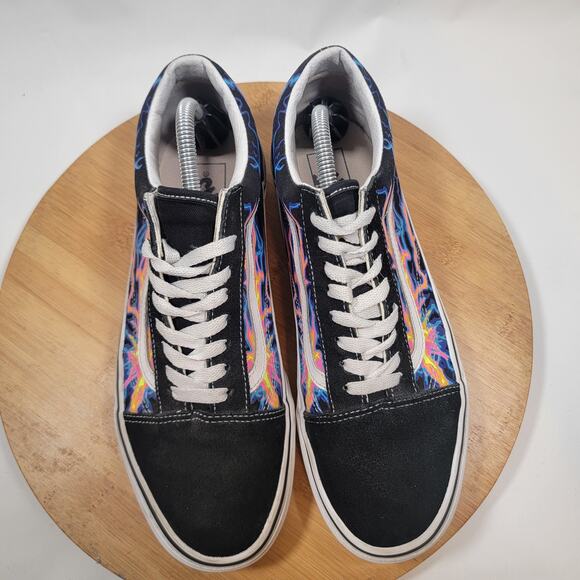 Vans Old Skool Skateboarding Sneakers Shoes Men 10 Black Blue Suede. Lightning - Picture 5 of 14
